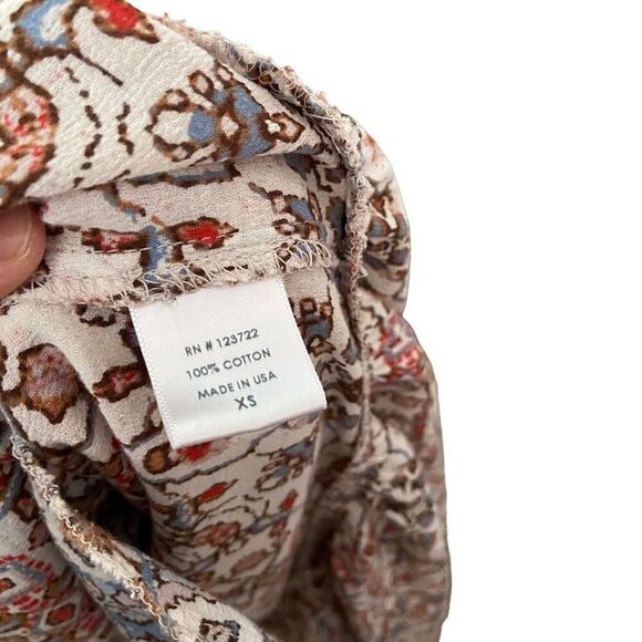 Xirena Printed Strappy Boho Maxi Dress in Size XS 100% Cotton Made in USA - Picture 10 of 11